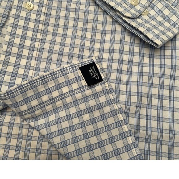 Tommy Hilfiger TLC The Lifetime Collar Button Down White / Blue Plaid Shirt - Picture 3 of 5